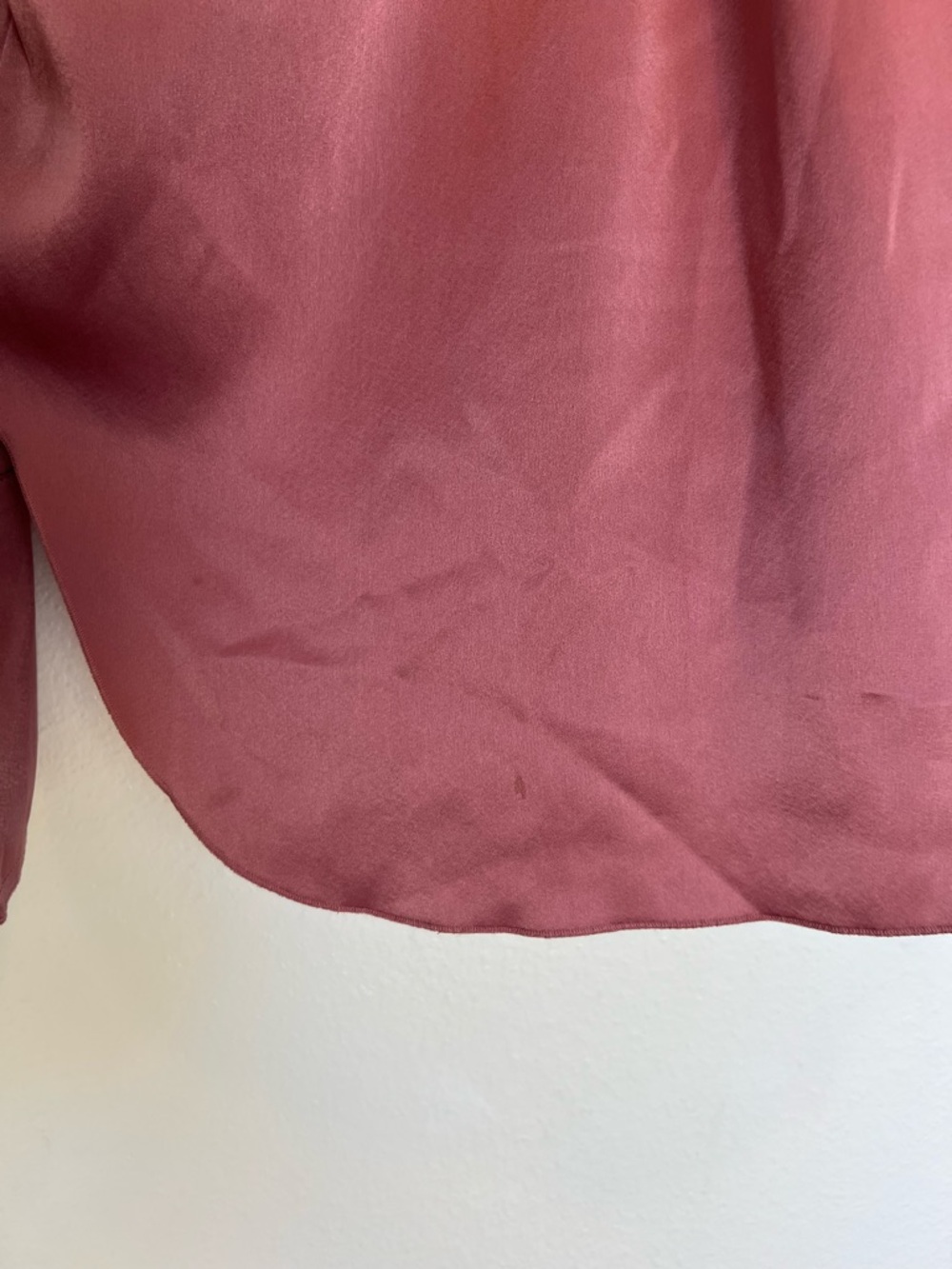 Nanushka Satin Button-Down Long Sleeve Blouse Top Rose Mauve FLAWED - Picture 6 of 7
